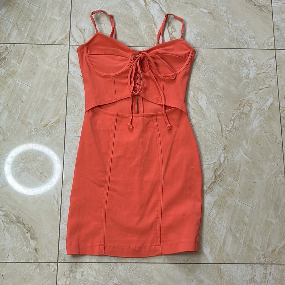 Timing Orange Mini Corset Dress